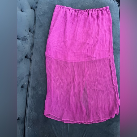 J Crew Skirt Gwyneth Layered Slip Skirt Purple Crinkle Chiffon Size Large Midi - Picture 7 of 8